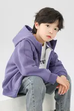子供用カジュアルフード付きジャケット【秋用・運動向け・オープンフロント】