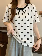 大人かわいいデザインの丸首半袖Tシャツ【夏用・大きいサイズ・フィット・カジュアル】