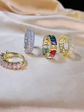 14kゴールドコーティングのカラフルなジルコニアリング【デザイン性の高いオープンリング・シンプルでスタイリッシュ】