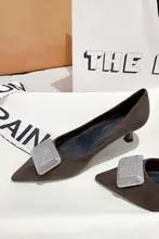 レディース 高ヒール ショートトゥ フェミニンシューズ【細いヒール・レトロデザイン・快適】