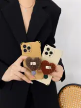 ふわふわハート型エアバッグスタンド付きスマホケース【伸縮可能・粘着式・携帯便利】