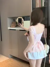 夏用 フリルデザインのピンク方領シャツ【ウエストマーク・女性用・スタイリッシュ】（セットアップ対応）