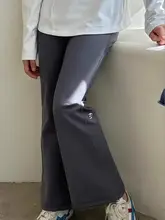 女の子用 春の新作 ハイウエスト ストレッチスリムパン  ツ【微フレア・カジュアルスタイル・スポーティ】（セットアップ対応）