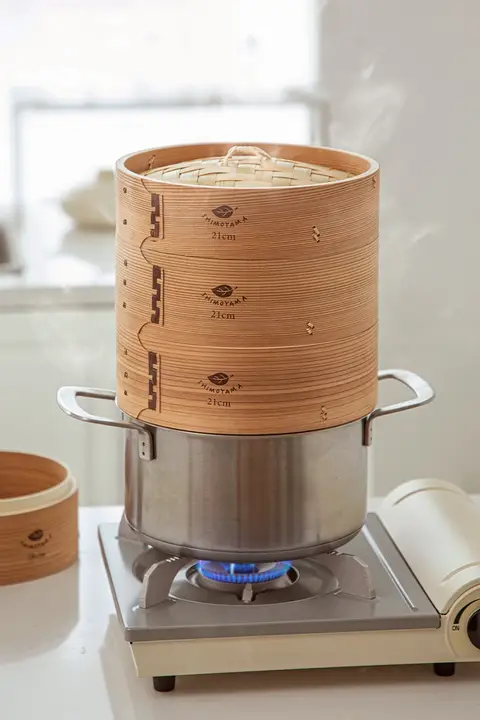 竹製 家庭用蒸し器【深型・小籠包・蒸しパン・点心対応】