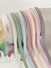 1cm色織りレースエッジの布リボン【DIY手芸材料・ギフト包装・花束用】