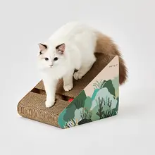 斜め階段デザインの猫用爪研ぎボード【紙製・毛が落ちない・猫のおもちゃ】