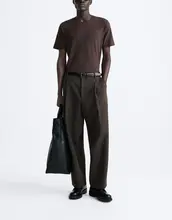 メンズ秋季カジュアルクルーネックTシャツ【フィット感・フランス風】