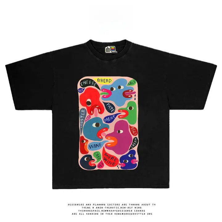 アメリカンスタイルのカラフルなデザインTシャツ【カジュアル・半袖】