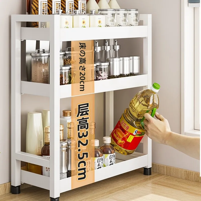 キッチン用調味料収納ラック：スリムデザインで効率的な調理前準備を実現