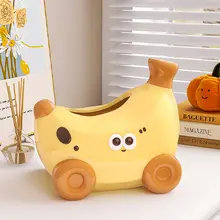 クリエイティブバナナセラミック ティッシュボックス2025 新しいスタイル