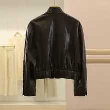 ヴィンテージ風立襟フィット感のあるライダースジャケット【秋用・ショートタイプ】