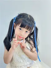 バレエ風リボンヘアクリップ【サイドクリップ・長飾り付き・女の子用】