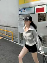 空気層付きグレーショートパーカー【極上の柔らかさ・快適な着心地】