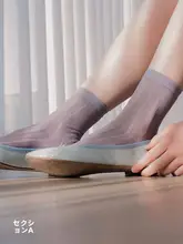 ストライプメッシュ二趾女性靴下【通気性・重工デザイン・極上の柔らかさ・中筒】
