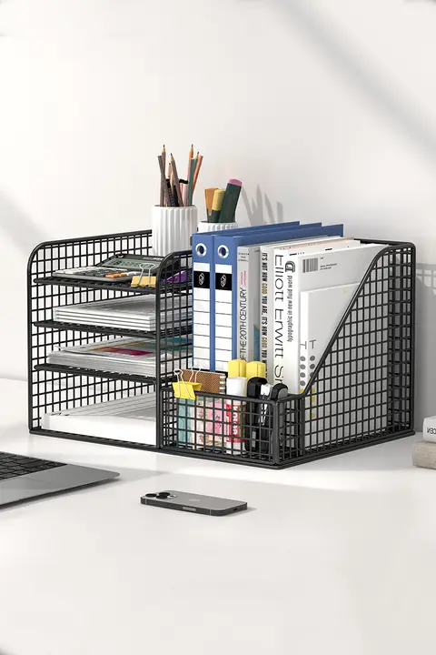 デスク用書類収納ラック【A4サイズ・文房具整理・家庭用・オフィス用】