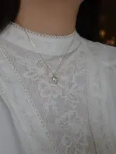 天然白透彩バロックパールペンダントネックレス【シンプルで合わせやすい・鎖骨ライン】
