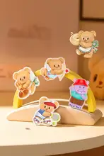 アクリル製の透明なクマ型冷蔵庫マグネット【可愛いデザイン・高精細印刷】