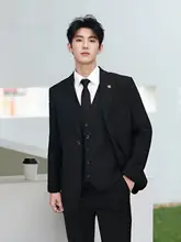 韓国風デザインのメンズスーツ【テーラード・フィット感・結婚式用】（セットアップ対応）