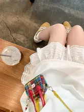 キャミワンピース レディース フェイクレイヤード レースパッチワーク ガーリー ゆったり 着痩せ ミニ丈 夏