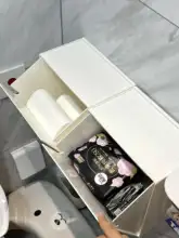 トイレ用サイドキャビネット【生理用品収納・トイレットペーパー用・壁掛け式】
