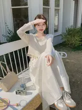 2点セット レディース フリンジ ニットトップス ワンピース 韓流 秋