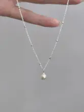 Lunar ミニパールシェルネックレス【S925シルバー・女性用・優しいデザイン】