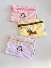 刺繍デザインの旅行用洗面ポーチ【化粧品・文房具収納に最適】