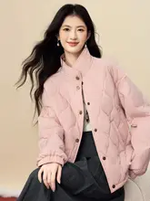 リバーシブルチェック柄ダウンコート【レトロ風・立ち襟・暖かさ】