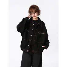 春秋向けユニセックスヴィンテージデニムジャケット【ストリートスタイル・ワイドフィット・多ポケット】