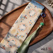 新中式文玩折り扇【金絲楠木・崖柏・檀木・収納袋付き】