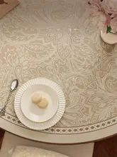 高級感あるフレンチスタイルの円形テーブルマット【防水・オイル防止・お手入れ簡単・耐高温】