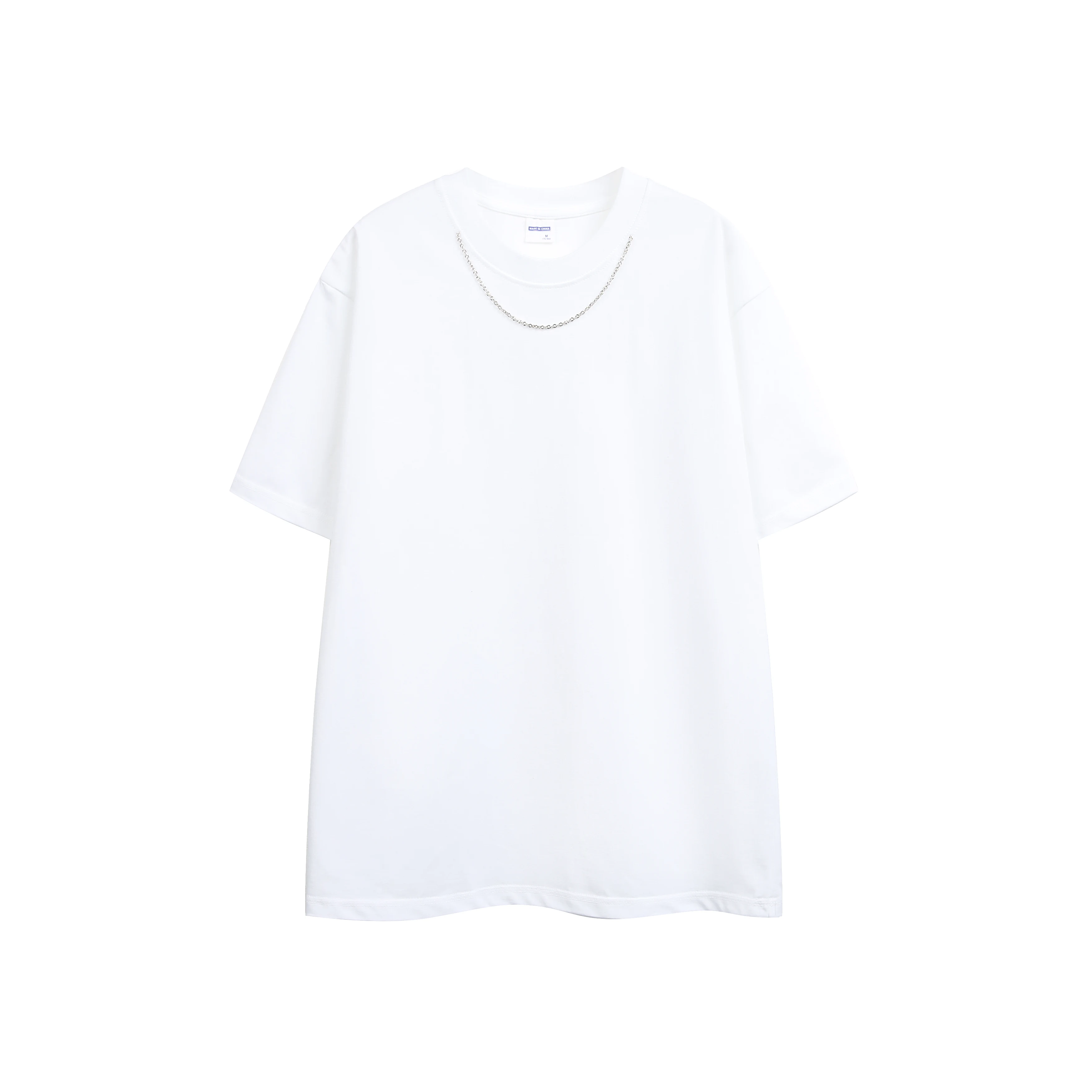 デザイン性のあるラウンドネック Tシャツ ベージュ：ユニセックス・純棉・通気性を重視したカジュアルウェア