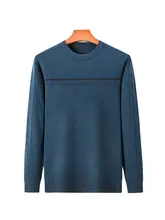 シンプルなデザインのメンズウールニットセーター【ラウンドネック・春秋用】