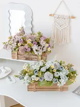 アートフラワー 薔薇とカモミールの卓上装飾用花瓶【自然な質感・リアルな造花】