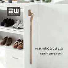 長柄ヒノキ製シューズスライダー【家用・妊婦や高齢者のための腰を曲げずに使える便利アイテム】