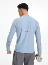 通気性のあるメッシュ素材を使用した速乾ロングスリーブTシャツ【男士・高弾力・スポーツフィットネス用】