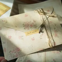 花柄封筒付きレトロ文芸風便箋【ロマンティックギフト・手紙用・小花デザイン】