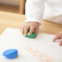 かわいい石ころデザインのカラフルクレヨン【六色・子供用・安全・AP認証】