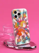 磁気吸着の小幽霊スマホケース【オリジナルイラスト・レーザーシルバー・iPhone対応】