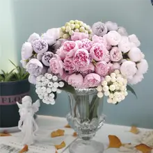 高級感ある山茶花アートフラワーブーケ【インテリア装飾・リビング・ダイニング用】
