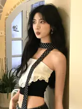 水玉スレンダーストリップシルクスカーフ女性 2025 春夏新作