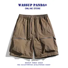 速乾工装ショートパンツ【メンズ・夏用・ジッパーポケット・アイスシルク・ビーチスタイル】（セットアップ対応）