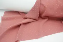 透け感があり上品なピンクドットの雪花絹麻生地【シャツ・チャイナドレス用】