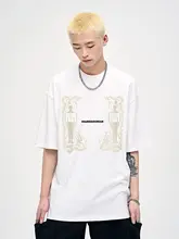 キャラクタープリントの夏用メンズTシャツ【コットン・黒・フィット・短袖】