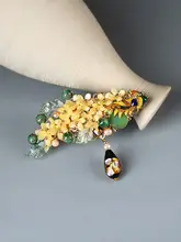 古風の金木犀ヘアクリップ【大きめ・後頭部用・着物や振袖に最適】