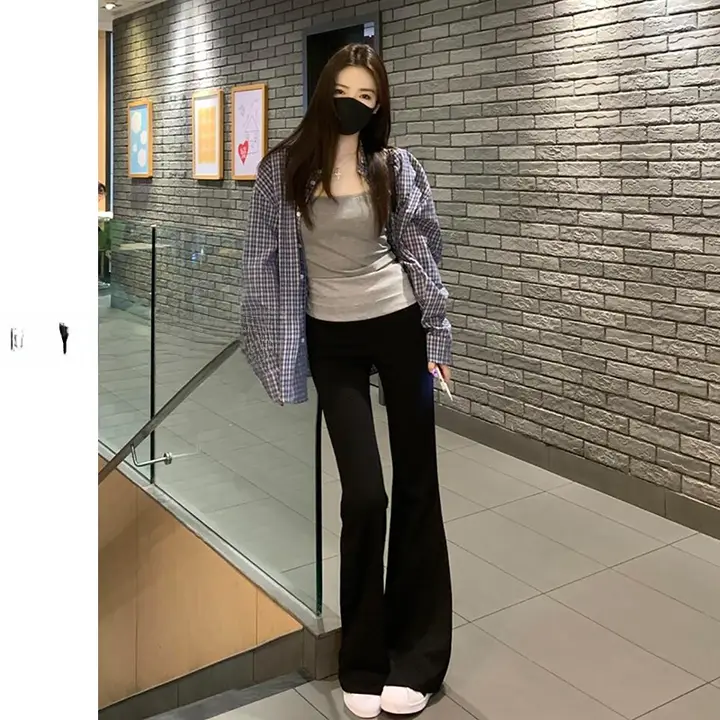 高身長向けヴィンテージ風フレアパンツ【極上の柔らかさ・フィット感・ヨガ用】（セットアップ対応）