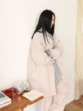シャツ ストレートパンツ セットアップ レディース ミニマル 酵素ウォッシュ 立体感 ゆったり きれいめ 秋冬