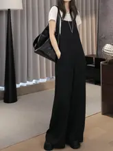 感のあるストレートサロペット【消光防透・涼しい着心地】