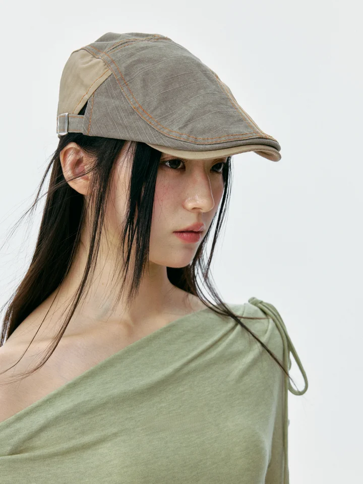 ベレー帽 レディース パッチワーク 小顔効果 ストリート 韓流 アウトドア 春夏 おしゃれ インスタ映え