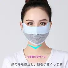 UVカットマスク【全顔カバー・アイガード・透湿・夏用・レースデザイン】